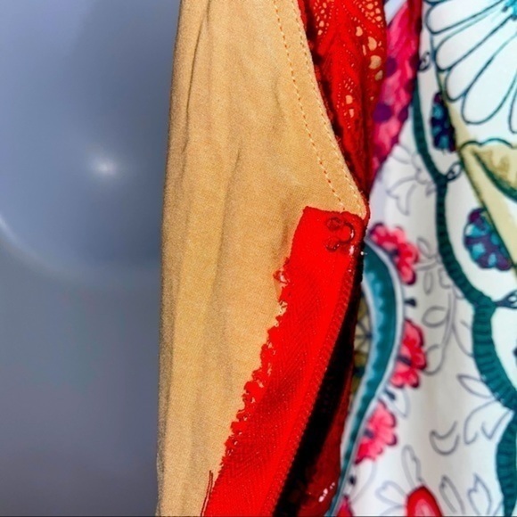 Beautiful BeBe Orange Lace and Nude Dress - Picture 9 of 9